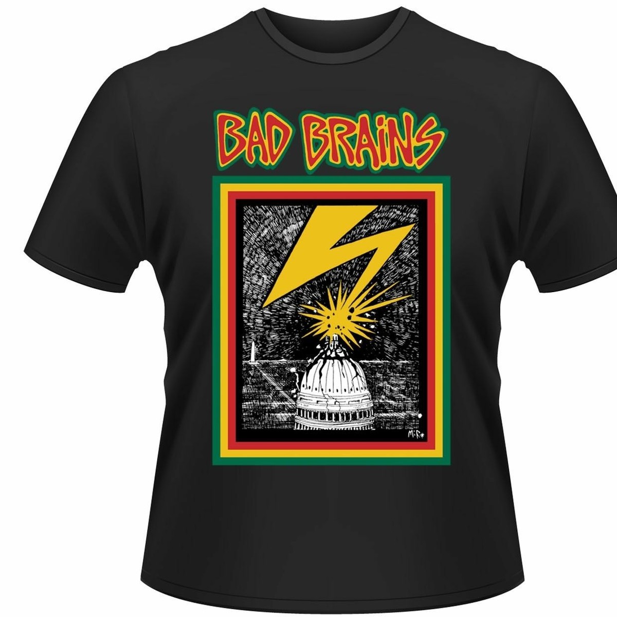 Official Bad Brains T Shirt Black Album Logo Mens Metal Hardcore
