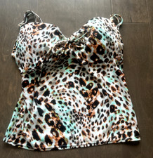 Victoria  s Secret Tankini Swim Top Full Length Padded Wire Animal Print 32B