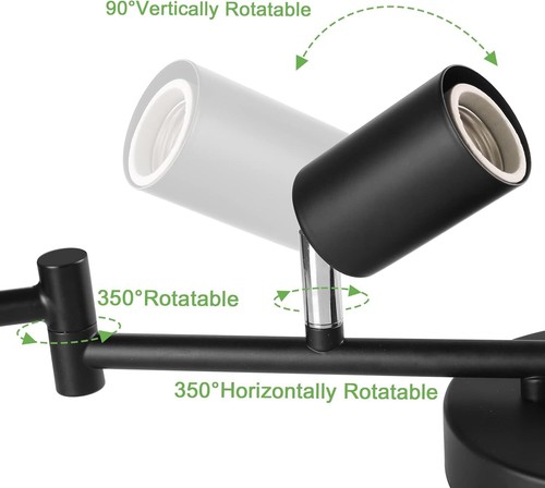 Sleek 6-Light E26 Ceiling Track Lights with Rotatable Heads for Multiple Rooms - Picture 4 of 11