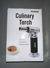 Culinary Burane Torch by Kollea with Precise Heat Control Black and Silver Torch
