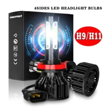 4-sides H11 10000W 1000000LM LED Headlight Low Beam Bulbs Kit Super Bright White