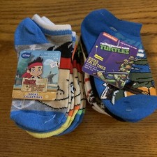 Disney ,Nickelodeon kids socks Lot Of 2 size 4 - 6 3 Pair Each Turtles Jake