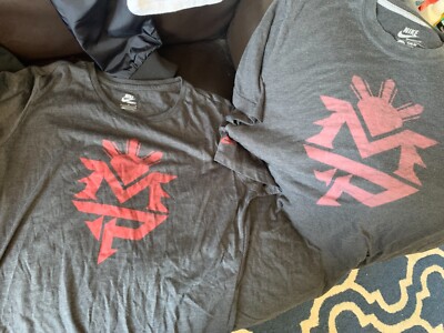 His and hers Nike manny pacquiao LARGE hyperko gray Tees Tshirt