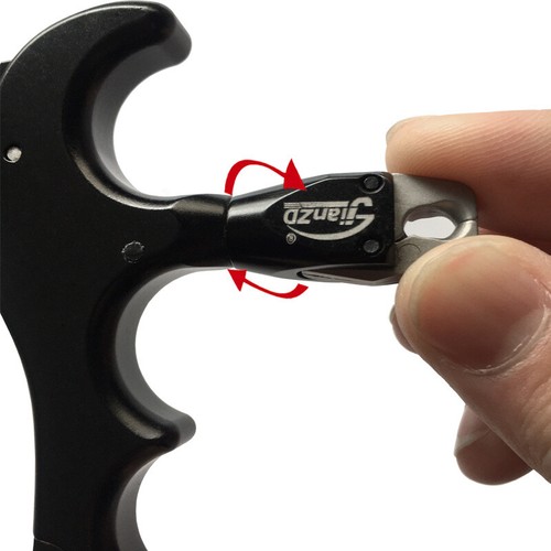 360° Bogenschießen Jagd Griff Compound Schleife Entriegelungshilfen 4 Finger Daumen Trigger Bremssattel - Bild 6 von 15