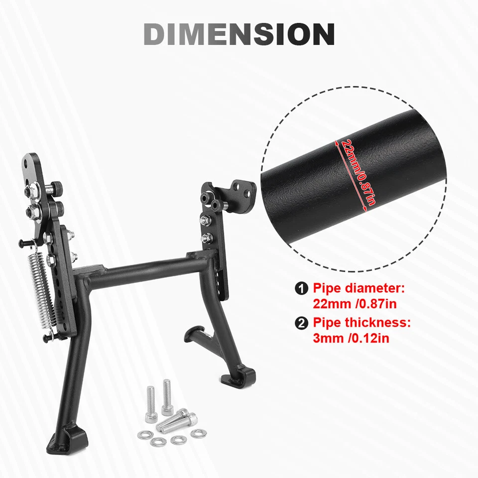 Soporte central ajustable para motocicleta Kawasaki KLR650E 2008-2018 Foto 3 de 4