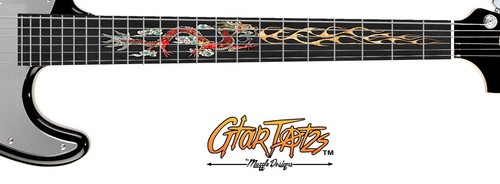 Red Dragon Fret*Skinzs Guitar inlay sticker decal - Faux Woods - Right Guitar - Picture 5 of 12