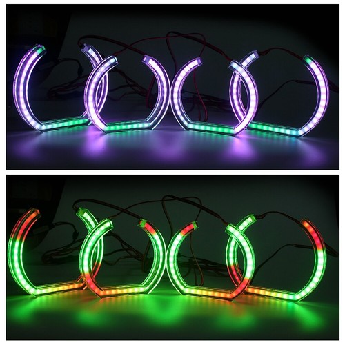 RGB LED Dynamic Angel Eyes For BMW E46 E90 E36 E92 F30 DTM Style Headlight DRL - Picture 3 of 15
