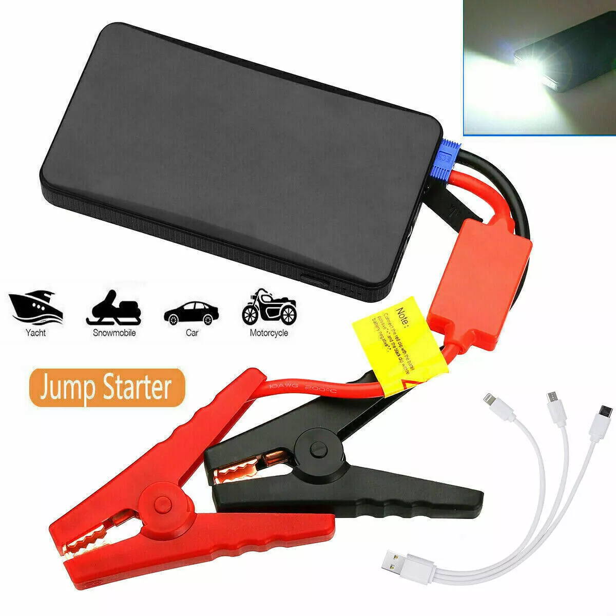 Car Jump Starter 20000mAh Booster Jumper Box Power Bank Battery Charger  Portable