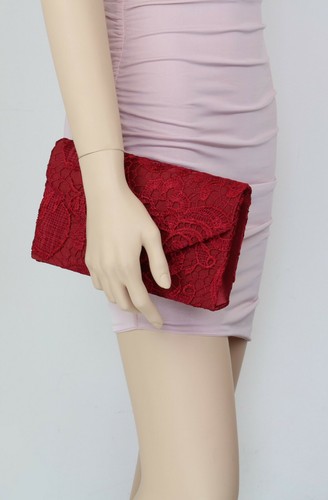 Satin Lace Clutch Bag Shoulder Elegant Rose Gold Wedding Evening Womens Handbag - 第 63/88 張圖片