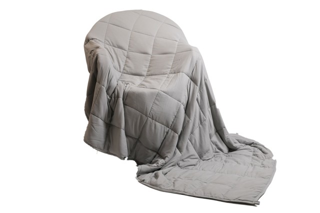 Kathy Ireland Weighted Blanket with Glass Beads - Grey or Silver | eBay