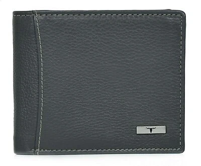 Neuf Qualité Premium Bi-Pliable Rfid Protection Portefeuille Cuir Hommes Gris - Photo 1/4