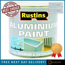 Image of ALUMINIUM PAINT RUSTINS QUICK DRY 250ML 500ML FOR WOOD METAL INTERIOR EXTERIOR