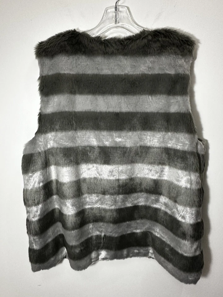 Ruby Rd Road Faux Fur Vest Grey Gray XL - Image 2 of 4