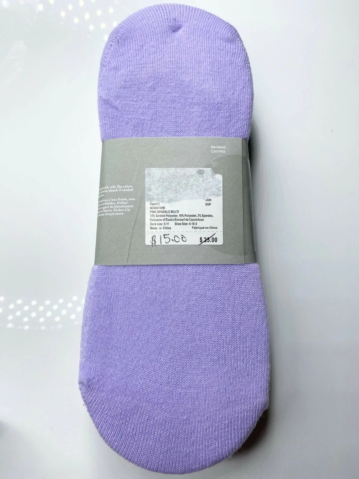 NORDSTROM 6 双粉色蓝色绿色紫色吸湿排汗袜 6-10.5 — 第 3/3 张图片