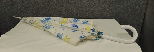 Vintage Nina Ricci Umbrella L'Air Du Temps Wood Handle Birds In Flight White - Picture 15 of 21