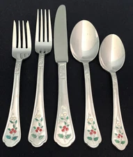 PFALTZGRAFF Stainless WINTERBERRY U Choose CHOICE Enamel Holly Colored Flatware