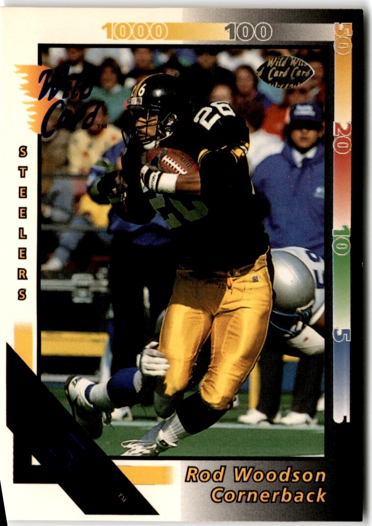 1992 Wild Card #198 Rod Woodson Steelers 5 Stripe