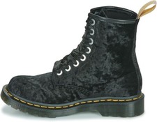 NEW DR. MARTENS Airwair Vegan 1460 Black Velvet Crushed Velvet Boots size 36 5