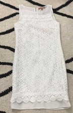 Ellen Tracy Dress Sz 2 White Lace Sleeveless Lined *TEMP SALE