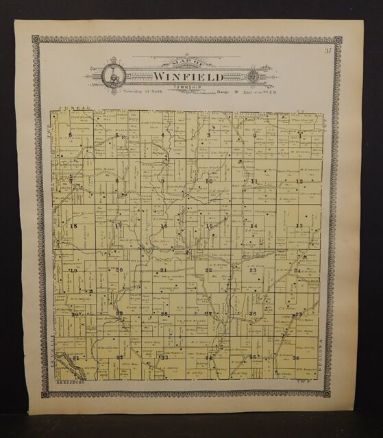 Wisconsin Sauk County Map Winfield Township 1906 J24#67
