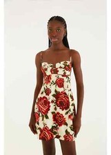 Farm Rio Brazil Red Roses Mini Dress Size M