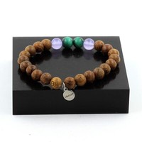 Steine Und MinéRaux. Armband Perlen Malachit Aus Kongo + Chalcedon Lavendel