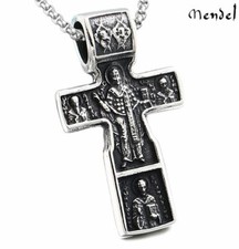 Collar Cruz San Benito Acero Inoxidable Católico San Jesús Crucifijo Colgante