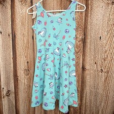 Children  s Place Girl  s Dress Size Large 10-12 Unicorn Hearts Flowers Sleeveless