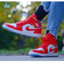 Air Jordan 1 AJ1 Retro Mid Barcelona Sweater Fashion Mens Shoes DC7294-600