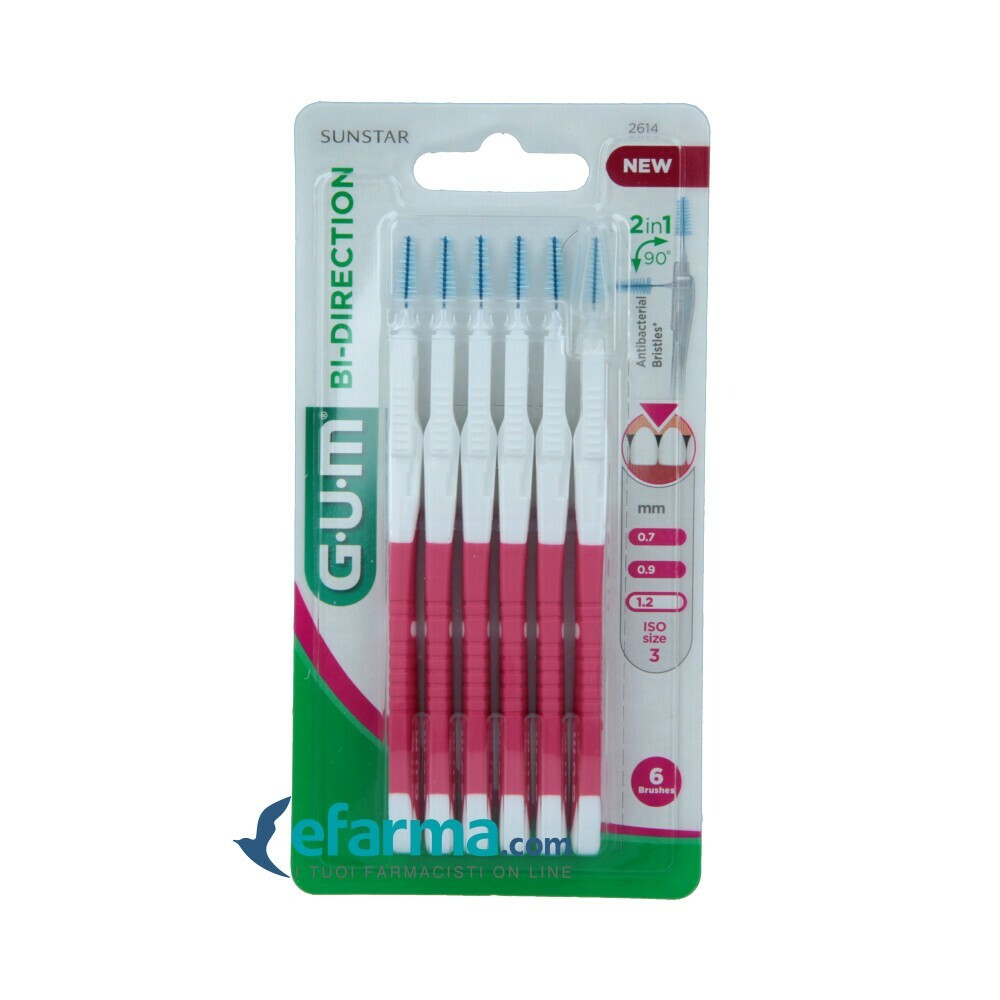 12 Confezioni Scovolino Spazzolino GUM Bi-Direction 2in1 SUNSTAR Igiene Denti