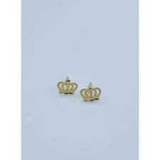 10k gold earrings crown  - Aretes en oro corona