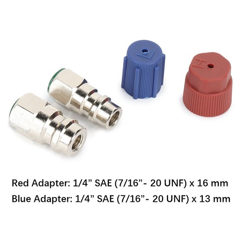 A/C Charging Port Adapter Retrofit R12 to R134a Conversion Fitting Set Kits 2022 - Foto 3 di 10