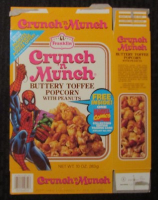 1983 CRUNCH N MUNCH Toffee Popcorn Spider-Man BOX ONLY Ron Lim FVF 7.0 Yellow