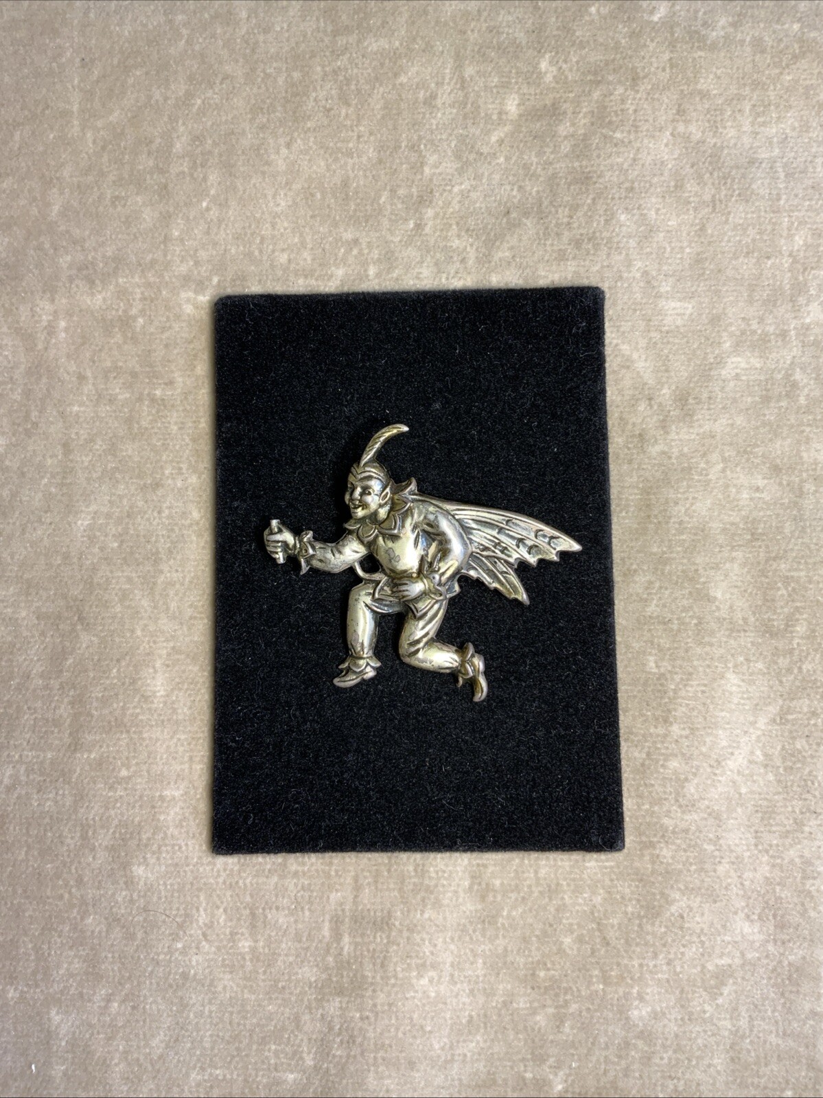 1940's Sterling Silver Pixie Brooch - image 9