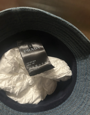 Prada (size SMALL) Washed Denim bucket hat | eBay
