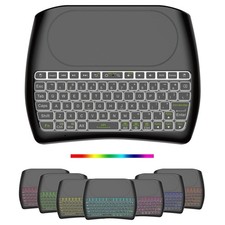 Mini Wireless Bluetooth Keyboard with Touchpad, Upgrade RGB Backlit Handheld ...