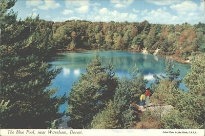 Vintage 1977 John Hinde Postkarte The Blue Pool Wareham Dorset England Foto UK