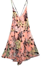 Gab and Kate Romper Womens Small Floral Mixology Neon Flowy Tropical Shorts