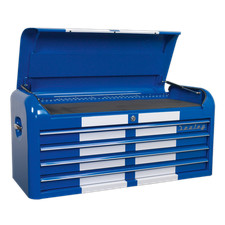 Retro Style Wide Topchest Tool Storage Box, 4 Drawer, Blue, Sealey AP41104BWS B