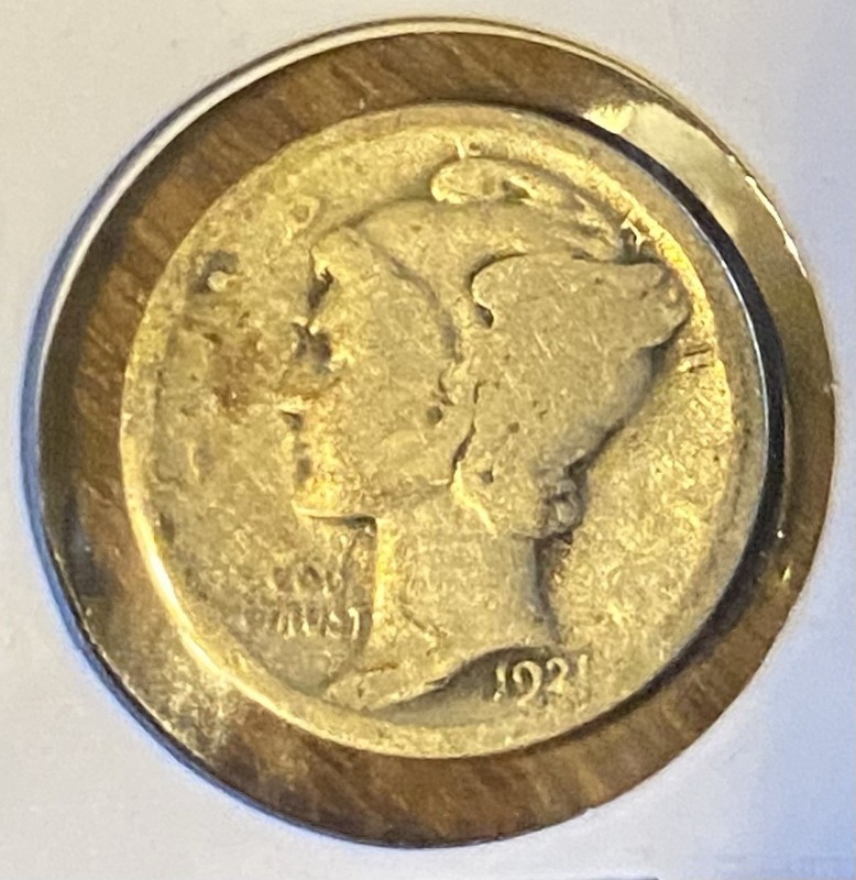 1921 Mercury Dime Philadelphia Key Date 90% Silver Winged Liberty US Coin 10c