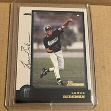 Bowman 1998 Lance Berkman #194 Houston Astros Rookie Baseball Trading Card. rookie card picture