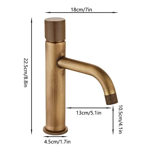 Deck Mounted Antique Brass/Chrome Bathroom Faucet Sink Mixer Single Handle Taps - Picture 40 of 47