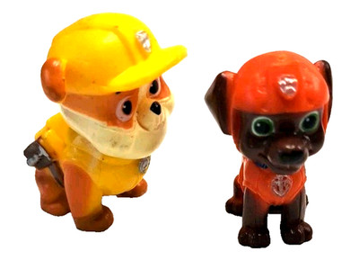 2 Paw Patrol 1.5'' Dog Figures Toy Rubble Nickelodeon Nick Jr. Spin Master