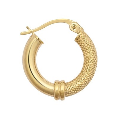 Hoop Earrings 9ct Yellow Gold Polished Mesh Womens Jewellery