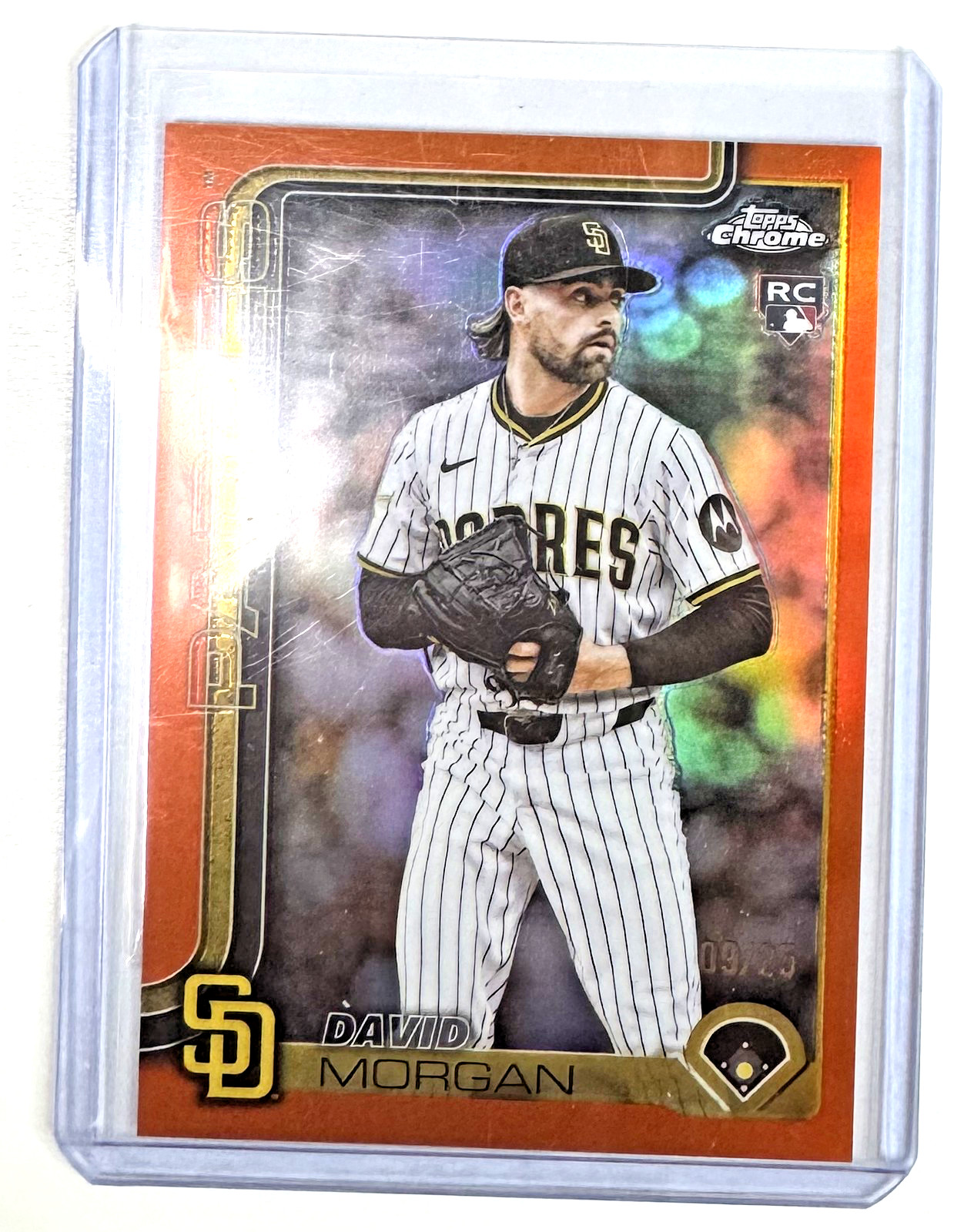 2025 Topps Chrome Update David Morgan RC Orange Geometric /25 USC33