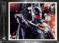 Michael Keaton Signed Batman 8x10 Photo Beckett Slab