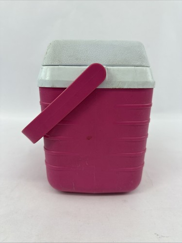 Vintage 1990 Rubbermaid Personal Lunch Box Cooler #2901 - rosa caldo - Foto 2 di 12