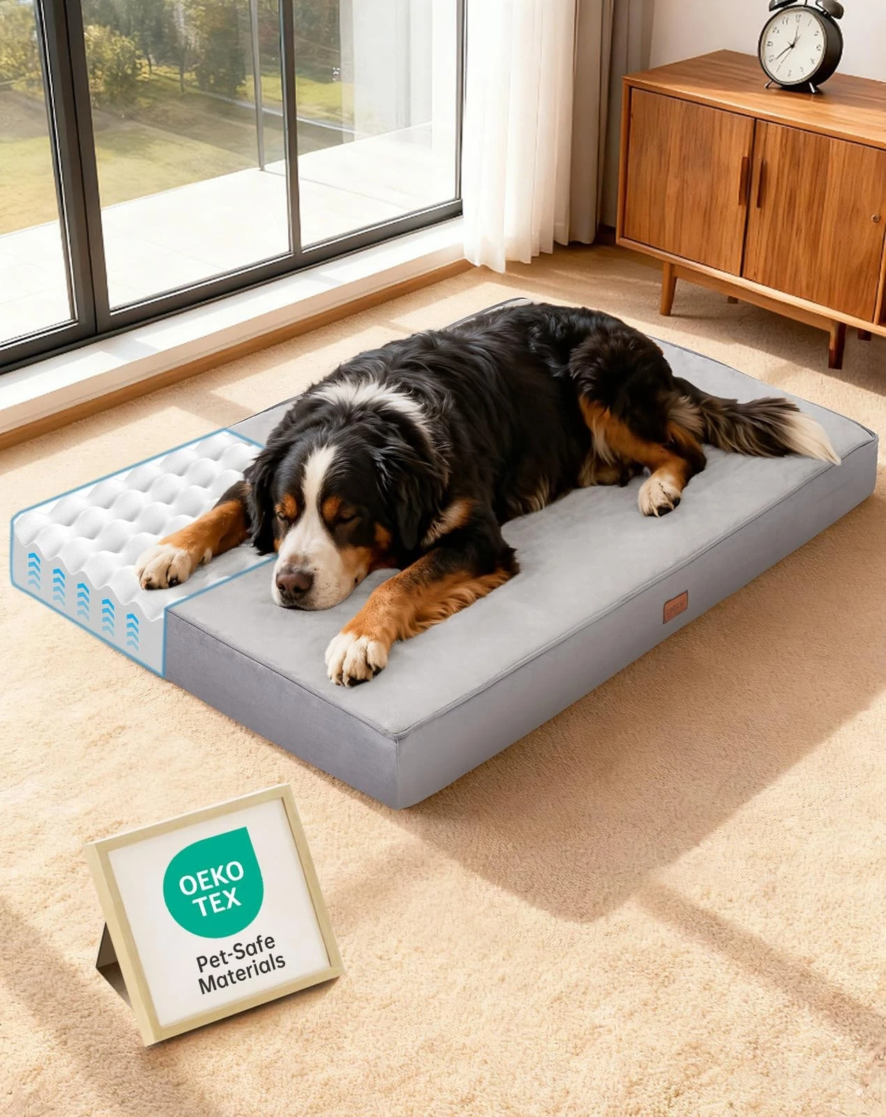 Orthopedic Waterproof Dog Bed for Extra Large Dogs, Machine-Washable Removabl...