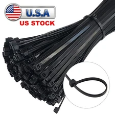 100 BLACK/WHITE CABLE ZIP TIES Heavy Duty UV Resistant UL 4 8 14 18 20"