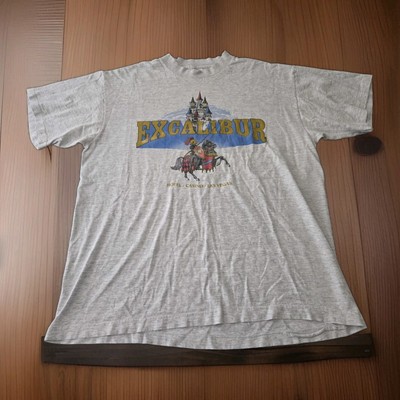 VTG Single Stitch Excalibur Las Vegas Casino Hotel King Arthur Castle XL Shirt